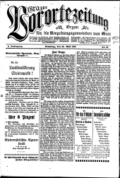 Grazer Vorortezeitung: Organ f. d. Umgebungsgemeinden v. Graz