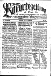 Grazer Vorortezeitung: Organ f. d. Umgebungsgemeinden v. Graz