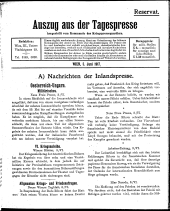 Auszug aus der Tagespresse