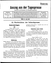 Auszug aus der Tagespresse