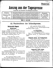 Auszug aus der Tagespresse