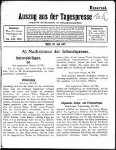 Auszug aus der Tagespresse