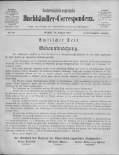 Oesterreichische Buchhändler-Correspondenz