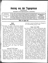 Auszug aus der Tagespresse
