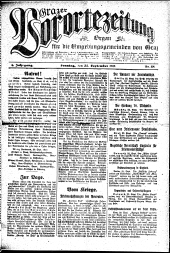 Grazer Vorortezeitung: Organ f. d. Umgebungsgemeinden v. Graz