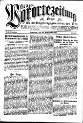 Grazer Vorortezeitung: Organ f. d. Umgebungsgemeinden v. Graz