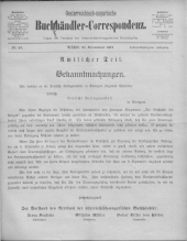 Oesterreichische Buchhändler-Correspondenz