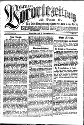 Grazer Vorortezeitung: Organ f. d. Umgebungsgemeinden v. Graz