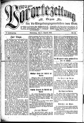 Grazer Vorortezeitung: Organ f. d. Umgebungsgemeinden v. Graz