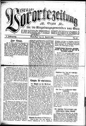 Grazer Vorortezeitung: Organ f. d. Umgebungsgemeinden v. Graz