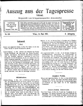 Auszug aus der Tagespresse