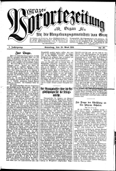 Grazer Vorortezeitung: Organ f. d. Umgebungsgemeinden v. Graz