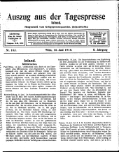 Auszug aus der Tagespresse