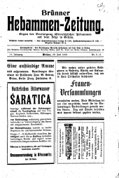 Brünner Hebammen-Zeitung