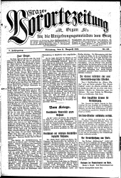 Grazer Vorortezeitung: Organ f. d. Umgebungsgemeinden v. Graz