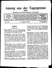 Auszug aus der Tagespresse