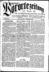 Grazer Vorortezeitung: Organ f. d. Umgebungsgemeinden v. Graz