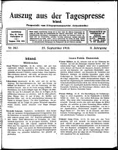 Auszug aus der Tagespresse
