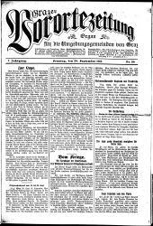 Grazer Vorortezeitung: Organ f. d. Umgebungsgemeinden v. Graz