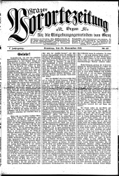 Grazer Vorortezeitung: Organ f. d. Umgebungsgemeinden v. Graz