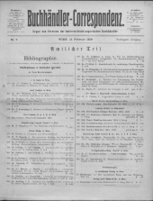 Oesterreichische Buchhändler-Correspondenz