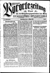 Grazer Vorortezeitung: Organ f. d. Umgebungsgemeinden v. Graz