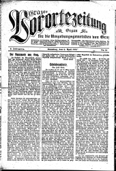 Grazer Vorortezeitung: Organ f. d. Umgebungsgemeinden v. Graz
