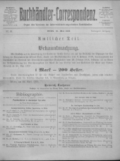 Oesterreichische Buchhändler-Correspondenz