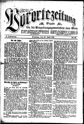 Grazer Vorortezeitung: Organ f. d. Umgebungsgemeinden v. Graz