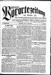 Grazer Vorortezeitung: Organ f. d. Umgebungsgemeinden v. Graz