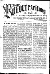 Grazer Vorortezeitung: Organ f. d. Umgebungsgemeinden v. Graz