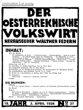 Der österreichische Volkswirt