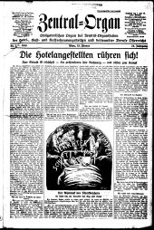 Neues Zentral-Organ der Hotel-, Gast- und Kaffeehaus-Angestellten