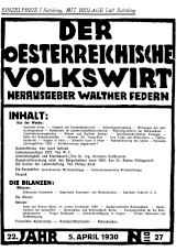 Der österreichische Volkswirt