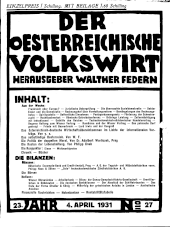 Der österreichische Volkswirt