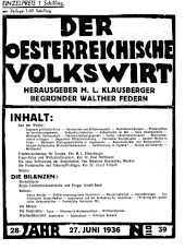 Der österreichische Volkswirt