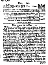 Wiener Zeitung 17190513 Seite: 1