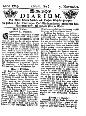 Wiener Zeitung 17291105 Seite: 1