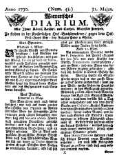 Wiener Zeitung 17300531 Seite: 1