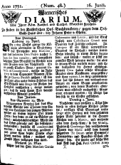 Wiener Zeitung 17310616 Seite: 1