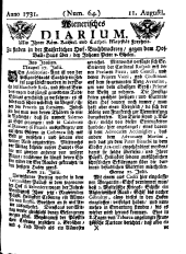 Wiener Zeitung 17310811 Seite: 1