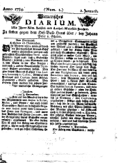 Wiener Zeitung 17340102 Seite: 1