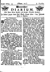 Wiener Zeitung 17340403 Seite: 1