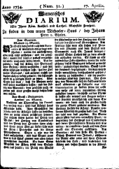 Wiener Zeitung 17340417 Seite: 1