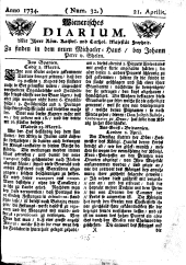 Wiener Zeitung 17340421 Seite: 1