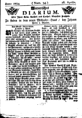 Wiener Zeitung 17340428 Seite: 1