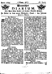 Wiener Zeitung 17340616 Seite: 1