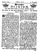 Wiener Zeitung 17340804 Seite: 1