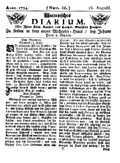 Wiener Zeitung 17340818 Seite: 1