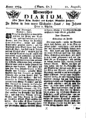 Wiener Zeitung 17340821 Seite: 1